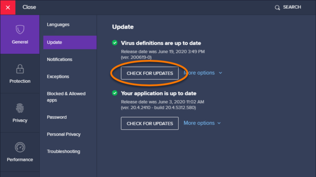 Update Avast Software to Latest version