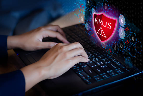Antivirus software on a laptop
