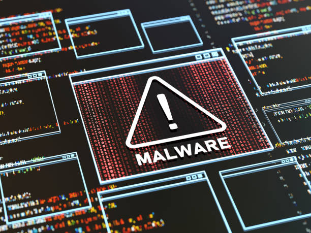 Malware detection sign on display  