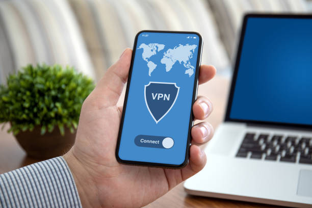 A person using VPN on phone