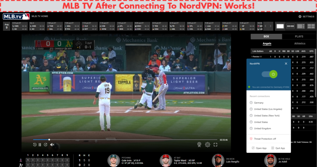 MLB TV NordVPN