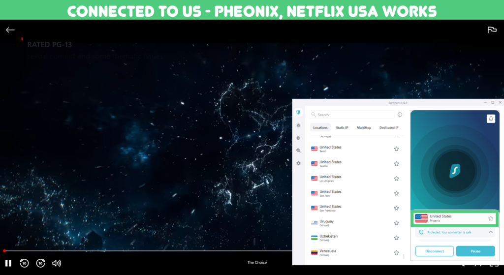 Testing Surfshark with Netflix USA