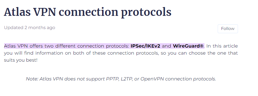 Atlas: PPTP VPN