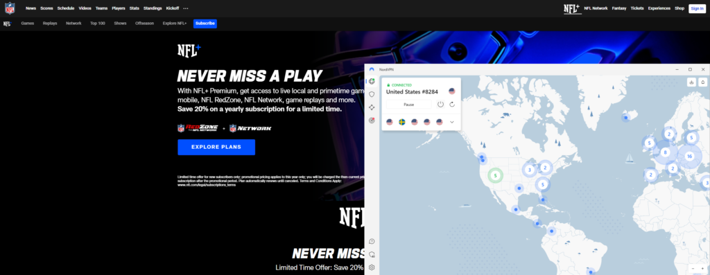 NordVPN: NFL Game Pass International DAZN