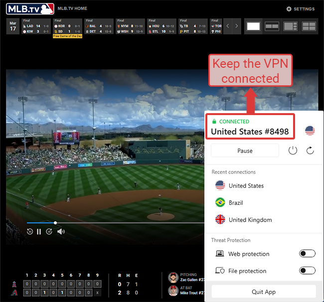 Step 5 -Watch blackout MLB games